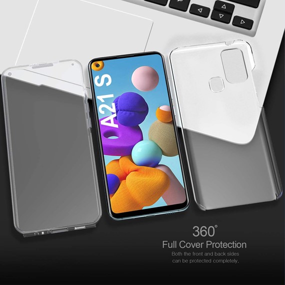 Samsung Galaxy A21s Kılıf CaseUp 360 Çift Taraflı Silikon Şeffaf 5